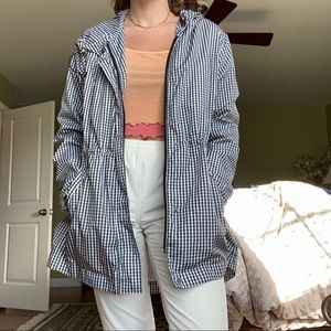 Gingham rain coat